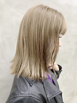 ラフヘアデザイン(Raf hair design) ダブルカラーハイトーンミルクティーベージュブリーチカラー