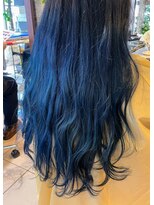 オーガニックサロン フェイス 梅田店(organic salon face)&nbsp;ブルーブラック★ロンググラデーション