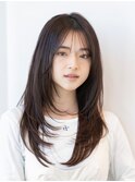 韓国レイヤー顔周りカット透明感カラー髪質改善艶髪シースルー