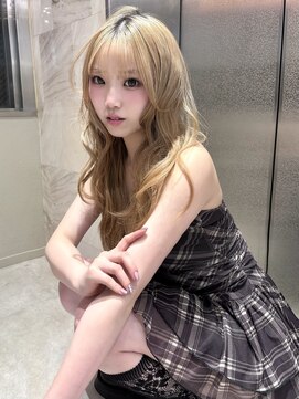 ボタン 熊本(VOTAN) ブリーチ/ミルクティーベージュ/レイヤーカット/韓国ヘア