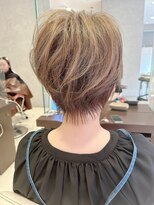 アース 栄店(HAIR&MAKE EARTH)&nbsp;earthショートレイヤーボブミルクティー丸みショートボブ