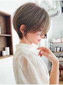 前髪なし丸みショート