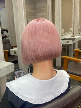 ヘアーエクステンド エフ 渋谷(f) ペールピンク/ホワイトピンク/ボブ