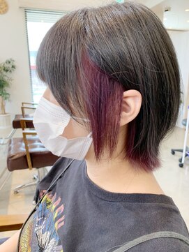 ラ メール ヘア デザイン(La mer HAIR DESIGN) インナーカラー★レッドパープルカラー