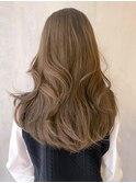 レイヤーカットオリーブベージュ_グレージュカラーボブ_ba363441