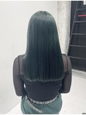 黒髪クラゲヘアーオリーブグレー小顔ココアベージュロングヘア
