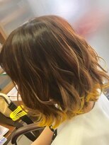 ヘアークリアー せんげん台&nbsp;大人可愛い20代30代 ブラウングラデーション イエロー裾カラー