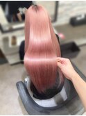 ホワイトピンク#スーパーロング#髪質改善#ツヤ髪#ハイトーン