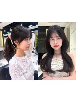顔まわりデザインで小顔に導く◎韓国風顔まわりレイヤーカットが人気［藤枝/静岡/髪質改善］