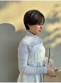 ショートカット丸みショート耳掛けハンサムショートひし形小顔