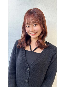 ユーフォリア 渋谷グランデ(Euphoria SHIBUYA GRANDE) レイヤーカット　オレンジブラウン　マロンカラー　くびれ巻き