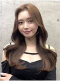ゆる巻きモテ髪色気レイヤーロングエアリーカールかきあげ前髪