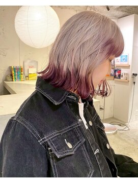 ルーム(Loom.) デザインカラーコントラストハイライト切りっぱなしボブ