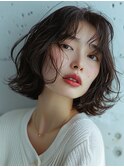 黒髪/オリーブグレー/ココアベージュ/小顔/クラゲヘアー【千葉