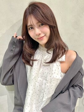 ナナローネス 渋谷(nana loness) まろやかベージュ レイヤーカット ミディアムレイヤー