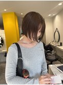 ブリーチなしブラウン、ミニボブ◎