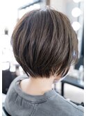 【SHARON原宿】丸みショートボブ×ブリーチなしカーキグレージュ
