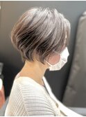 似合わせカット×グレーベージュ×アースカラー