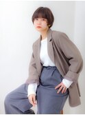 30代◎40代◎チョコレートカラーの大人マッシュショートボブ