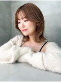 □ 韓国大宮顔周りレイヤーカットくびれミディアム