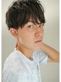スーツツーブロック束感モテる黒髪シークレットパーマ