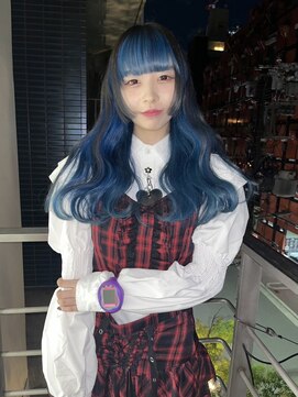 シィーム(cime) インナーカラーブルー インナーカラー アンブレラカラー