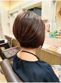前下がりボブ×ローズブラウン