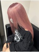 7426ベビーピンクハイライトバレイヤージュ艶髪ハイトーンカラー