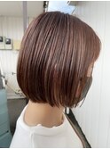 ボブ白髪ぼかしハイライト