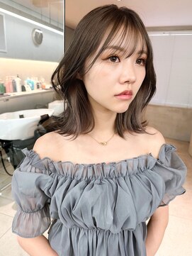 サイン 表参道(SIGN) 韓国ヘアグレージュカラーブリーチ無し髪質改善イヤリングカラー