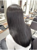 艶髪☆髪質改善オリーブグレージュカラー小顔ワンレンストレート