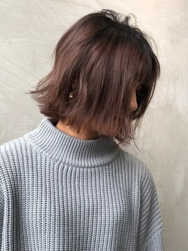 ギークス(GEEKS) 【GEEKS渋谷】ピンクグレージュ/冬カラー/レイヤーボブ/20代30代