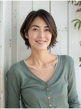 フレア 心 武庫之荘(flare) ★似合わせこなれミディグラレイヤー小顔大人ショート