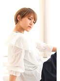 前髪あり大人マッシュショート/30代40代50代/ショコラベージュ