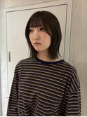 【YOKE】オリーブブラウンくびれヘアミディアムボブ顔周りカット
