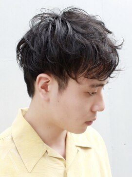 ソト 銀座(soto.) ブルーブラック/フェザーパーマ/刈り上げセンターパート［銀座］