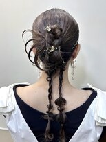 結婚式お呼ばれヘア◆韓国カチモリヘアお団子ヘアリボンヘア夏