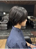 くびれショート　アッシュブラウン　透明感　艶カラー　