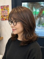 シンミシエル 京都北野白梅町(shinmiciel)&nbsp;ミディレイヤーイメチェン前髪あり30代40代50代60代ロングヘア