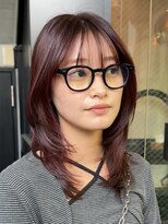 ナループロアポンテ(Nalu pu loa PONTE)&nbsp;ミディアムレイヤーハッシュレイヤーダークレッドカラー赤カラー