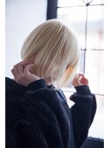 ハイトーン×艶髪 #ホワイトブロンドボブ