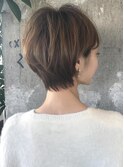 ショートヘア/前下がり/前髪あり/30代・40代/ワンカールパーマ