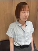 "久保田"ミニボブあご上ボブオレンジブラウンぱっつん前髪