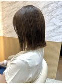 ◯シアーカラーセミディカール姫カット外ハネ切りっぱなしボブ