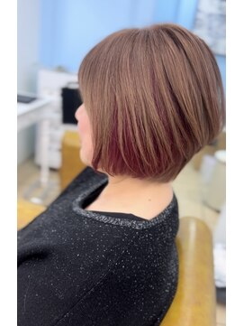 シャルティア(SHALLTIA) 白髪染めダブルカラーにデザインピンク