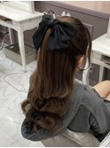 高めハーフアップ