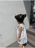 キッズヘアアレンジ七五三セット崩れないキッズヘアツインお団子