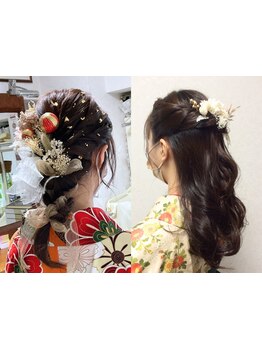 思い出に残る大切な日のヘアセットはおまかせ下さい♪特別な日をあなただけのアレンジで素敵に演出します＊