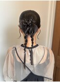 タイトな艶ヘアセット