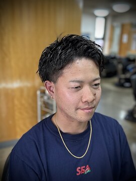 ピンパーマ　メンズカット新潟　バーバー　女池床屋　メンズ